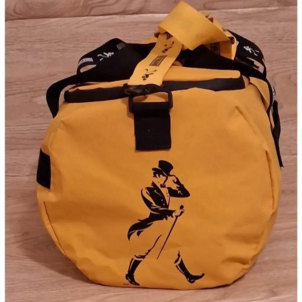 Johnnie Walker Water Resistant Duffel Bag Travel Weekender Yellow Pre-owned